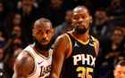 NBA湖人敗太陽，詹皇18+8+10，杜蘭特23+6，湖人崩盤。